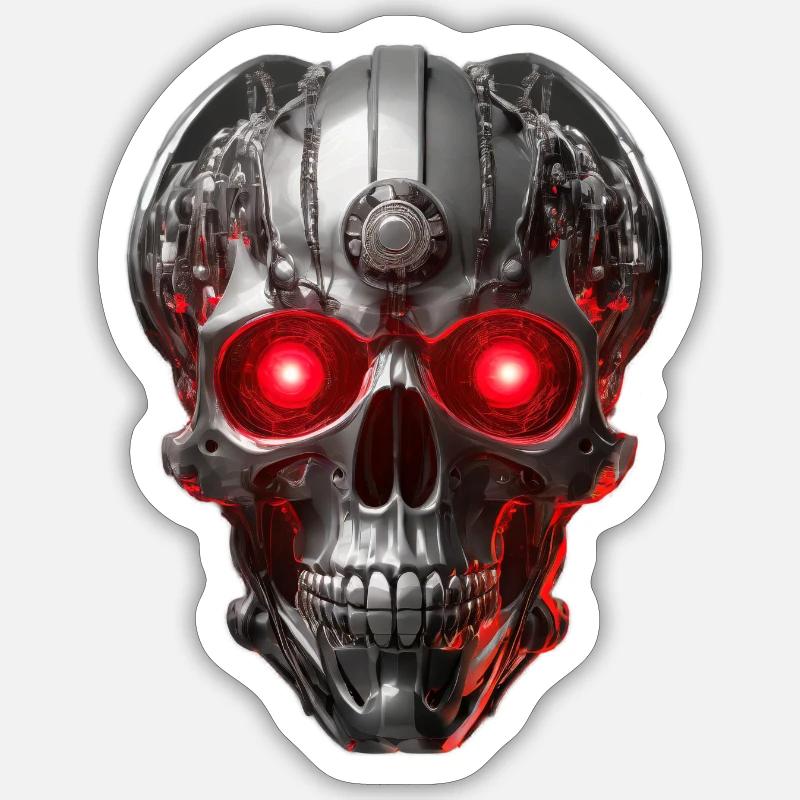 Cyborg - Sticker taille S (10 x 10 cm) - blanc mat