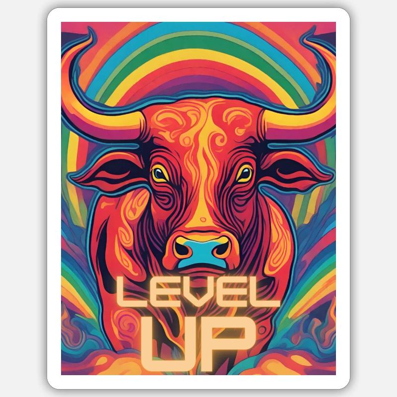 Taureau de niveau supérieur - Sticker taille S (10 x 10 cm) - blanc mat