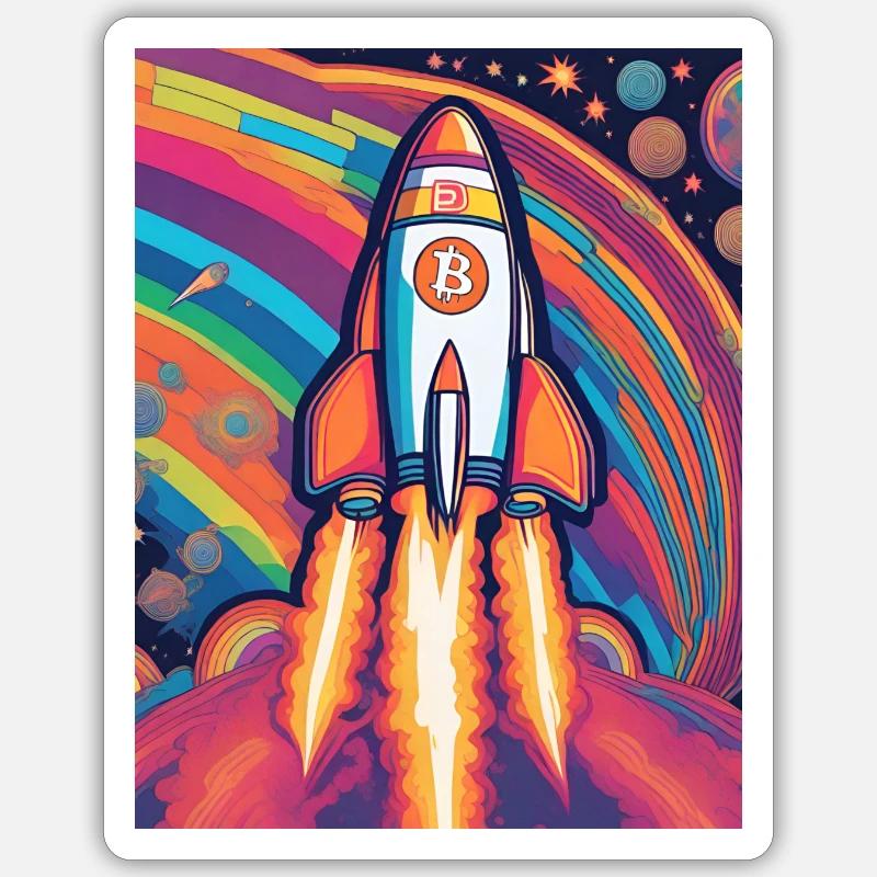 Bitcoin to the moon - Sticker size S (10 x 10 cm) - white matte