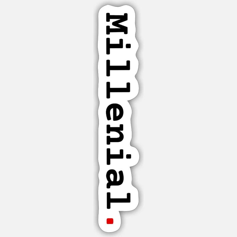 Millennials vertikal - Sticker Größe S (10 x 10 cm) - Mattweiß