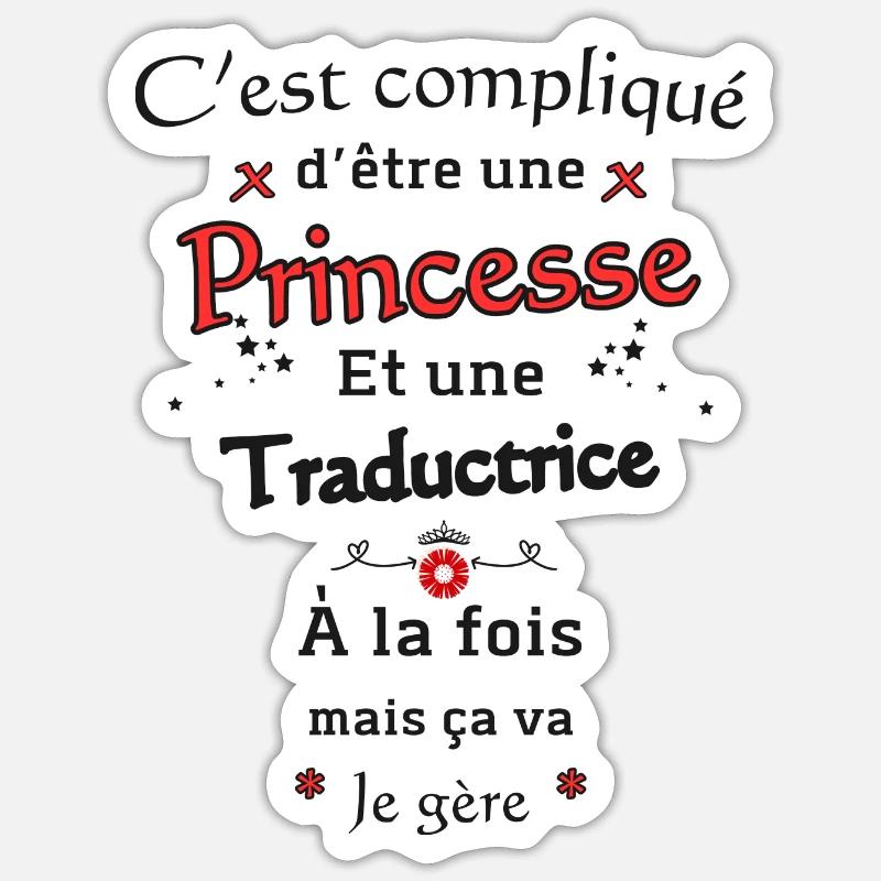 Princess Translator - Sticker size S (10 x 10 cm) - white matte