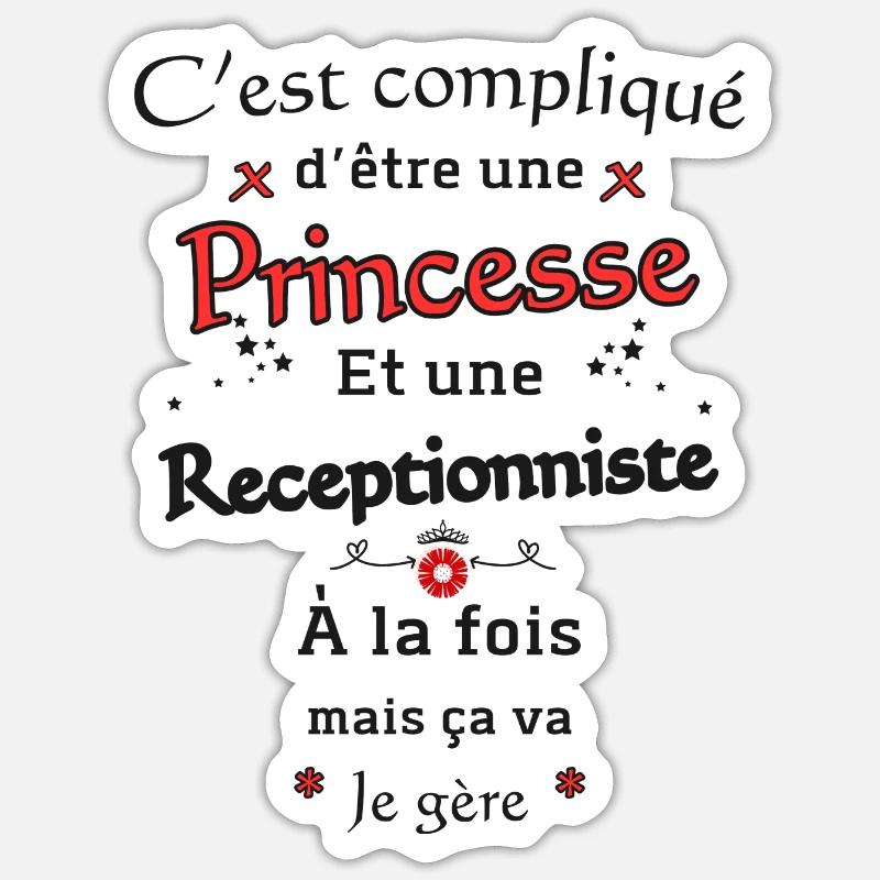 Princess Receptionist - Sticker size S (10 x 10 cm) - white matte