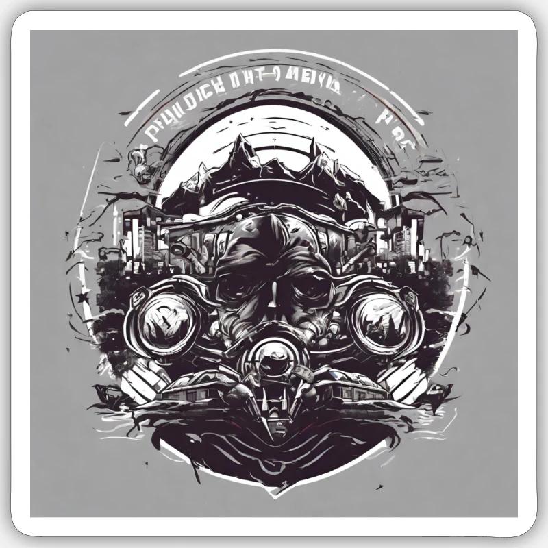 Noir Blanc Punk - Sticker taille S (10 x 10 cm) - blanc mat
