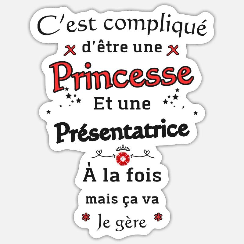 Prinzessin Moderatorin - Sticker Größe S (10 x 10 cm) - Mattweiß