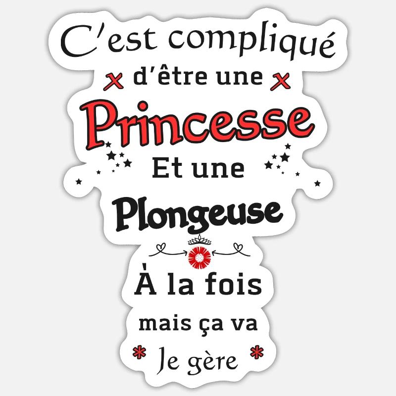 Princesse Plongeuse Sticker taille S (10 x 10 cm)