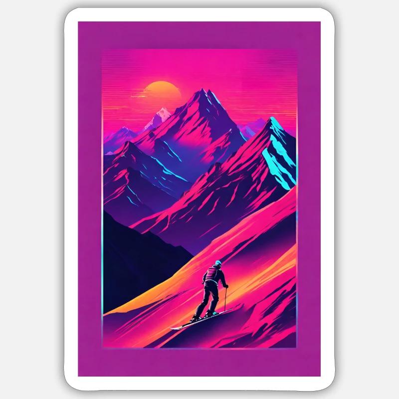 Berge - Sticker Größe S (10 x 10 cm) - Mattweiß