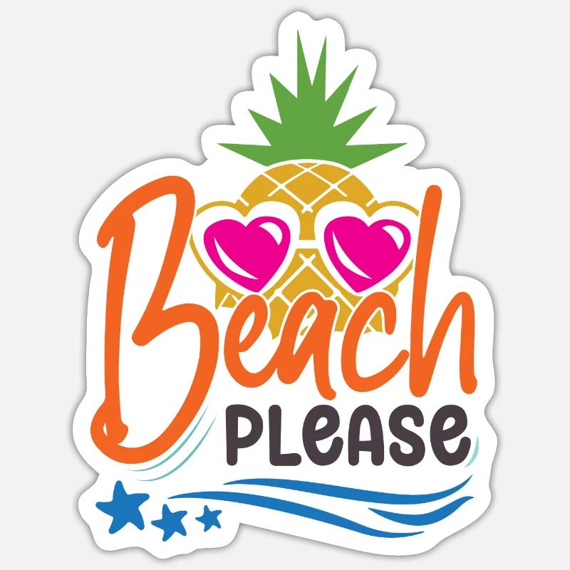 Beach Please - Sticker size S (10 x 10 cm) - white matte