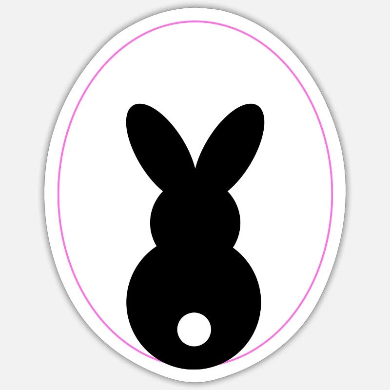 Hase in Eischlicht Schatten - Sticker Größe S (10 x 10 cm) - Mattweiß
