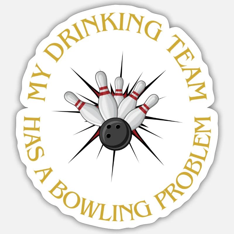 BowlingProblem - Sticker Größe S (10 x 10 cm) - Mattweiß