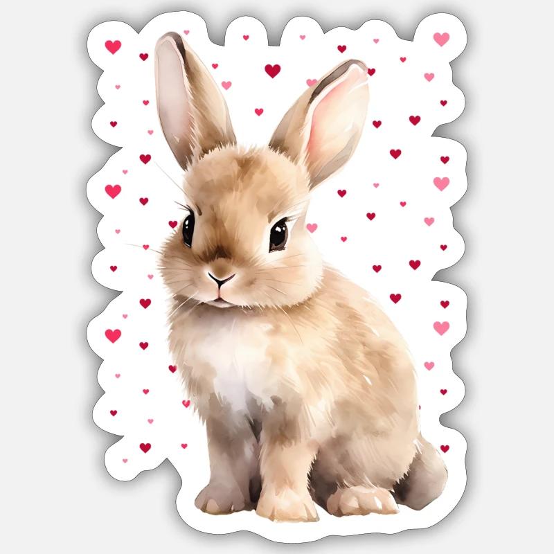 Cute Bunny - Sticker size S (10 x 10 cm) - white matte