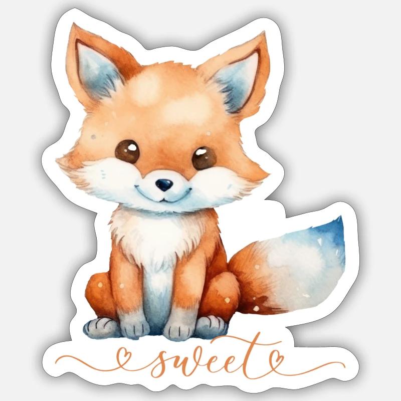Cute Fox - Sticker size S (10 x 10 cm) - white matte