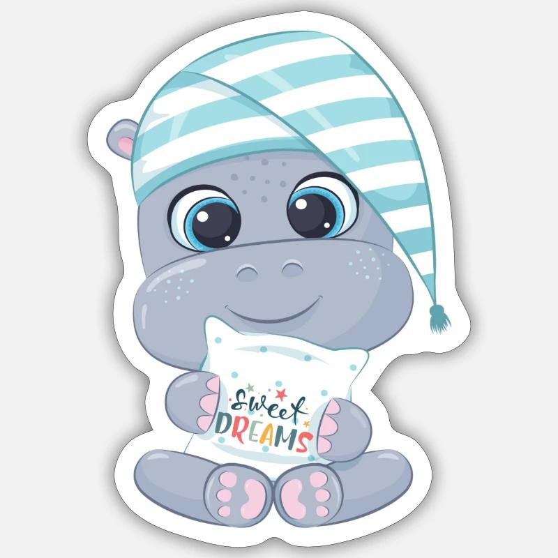 Schlaf Elefant Sticker Größe S (10 x 10 cm)