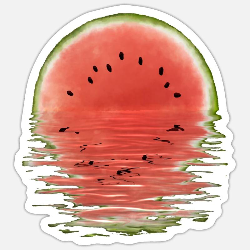 Melon Sunset - Sticker Größe S (10 x 10 cm) - Mattweiß
