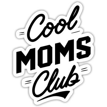 club de mamans cool - Sticker taille S (10 x 10 cm) - blanc mat - Devant