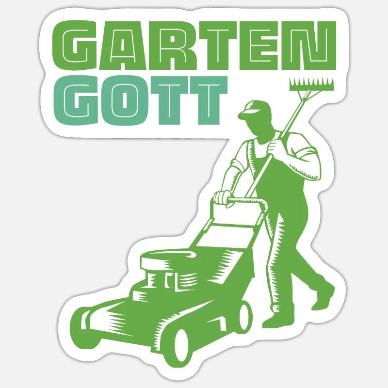 Gartengott - Sticker Größe S (10 x 10 cm) - Mattweiß