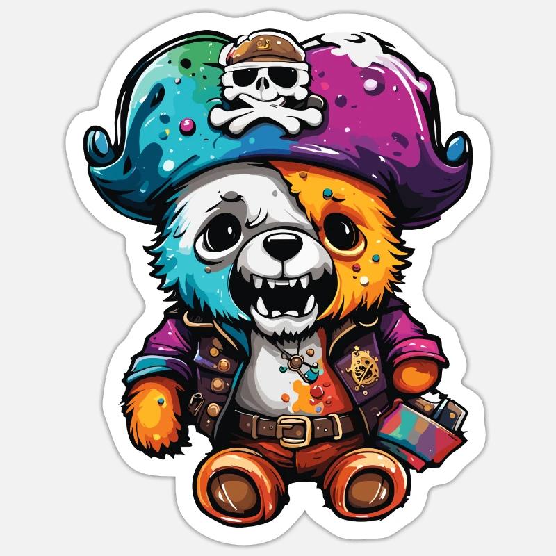 Teddybär / Kuscheltier / Stofftier / Geschenkidee - Sticker Größe S (10 x 10 cm) - Mattweiß