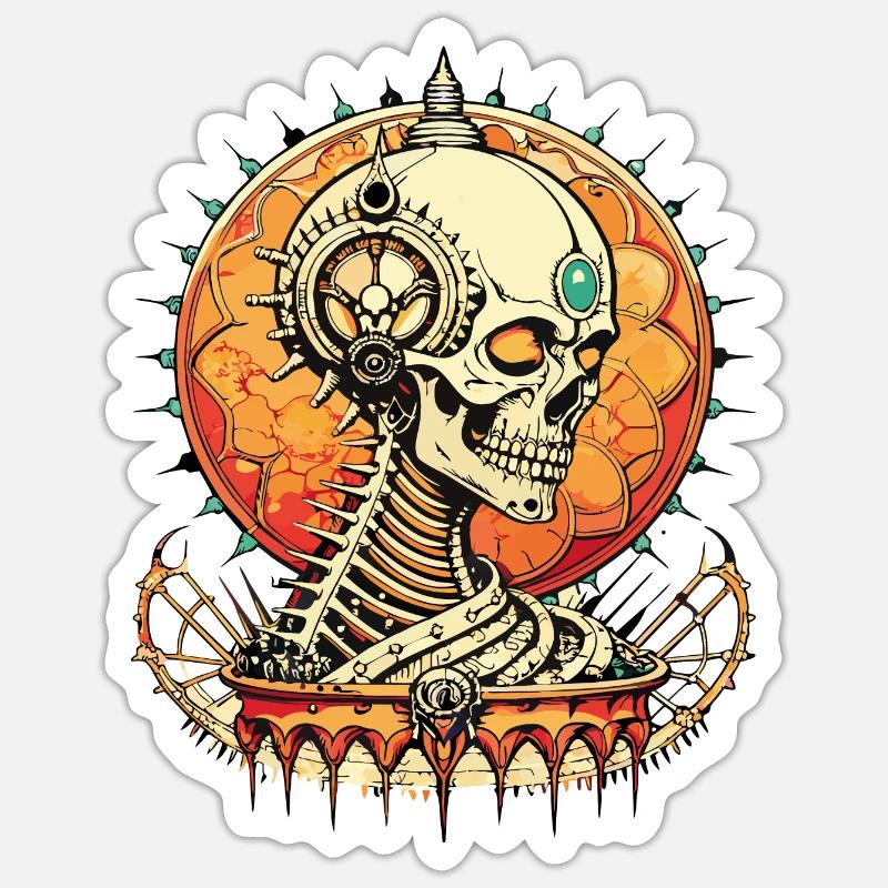 Crâne de Krishna / / Crâne de Bouddha / Inde FS0013 Sticker taille S (10 x 10 cm)