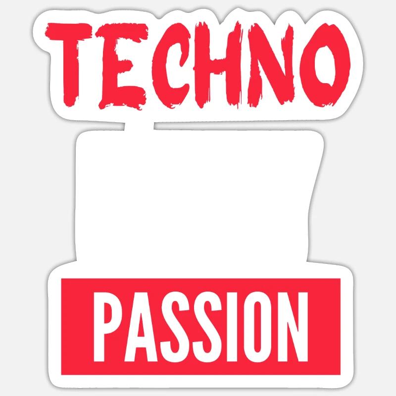 Techno ist meine Leidenschaft - Sticker Größe S (10 x 10 cm) - Mattweiß