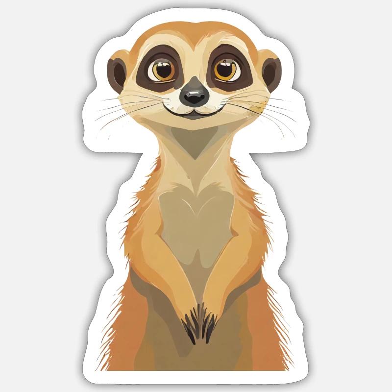 Suricate - Sticker taille S (10 x 10 cm) - blanc mat