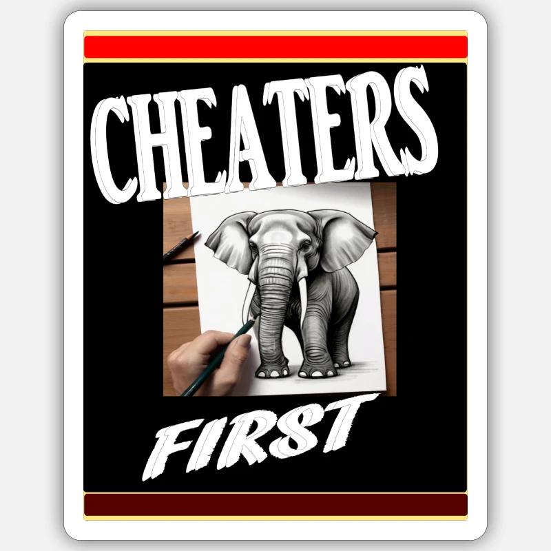 Cheaters first. Sticker taille S (10 x 10 cm)