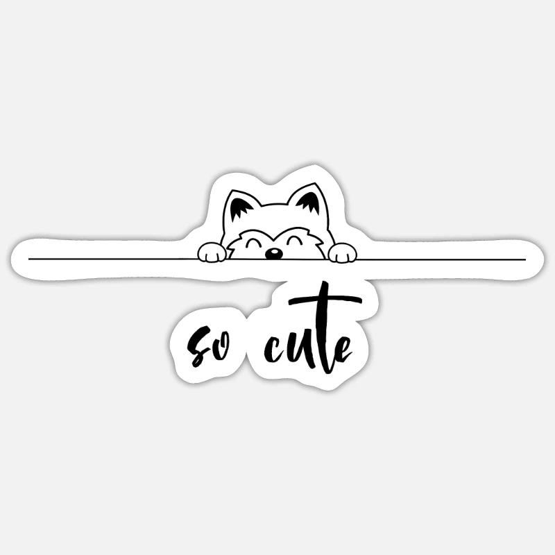 Niedliche Katze - so cute - Sticker Größe S (10 x 10 cm) - Mattweiß