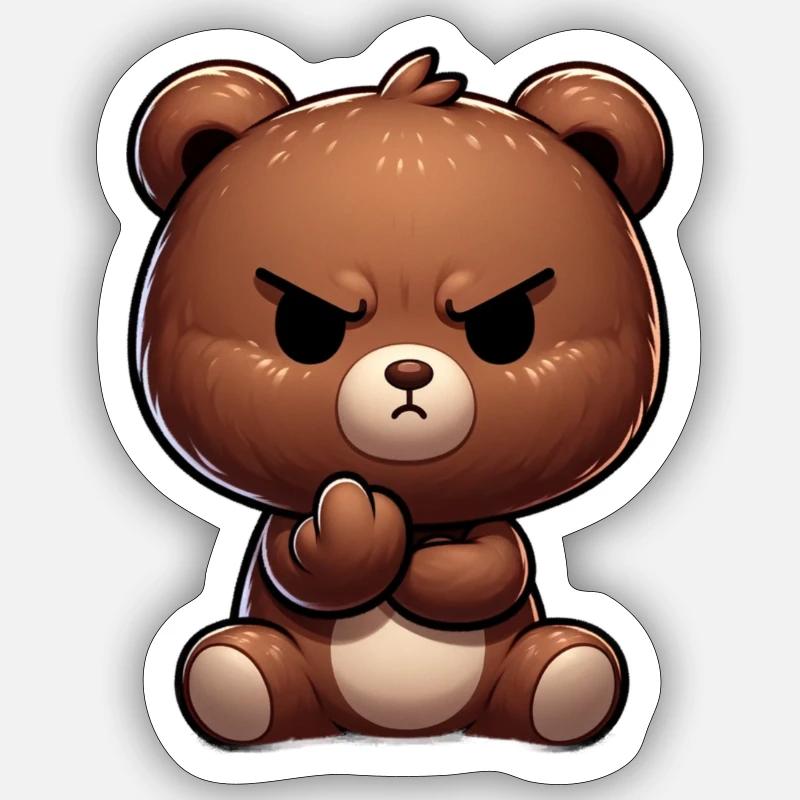 Angry Teddy Sticker Größe S (10 x 10 cm)