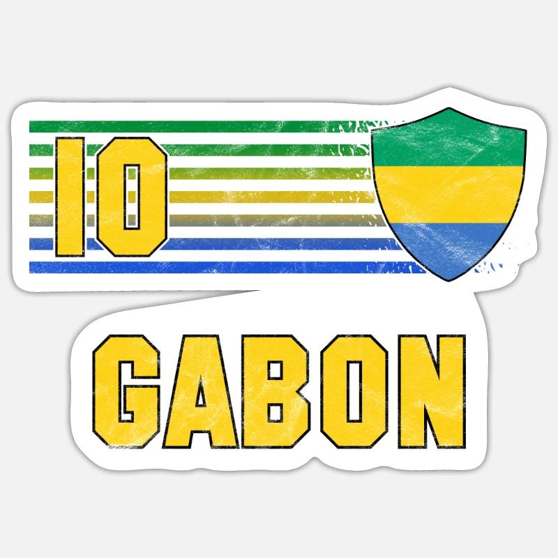Gabun - Sticker Größe S (10 x 10 cm) - Mattweiß