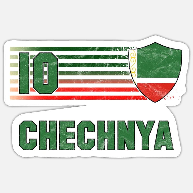 Tschetschenien - Sticker Größe S (10 x 10 cm) - Mattweiß