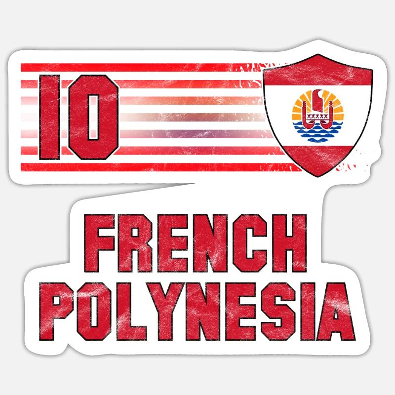French Polynesia - Sticker size S (10 x 10 cm) - white matte