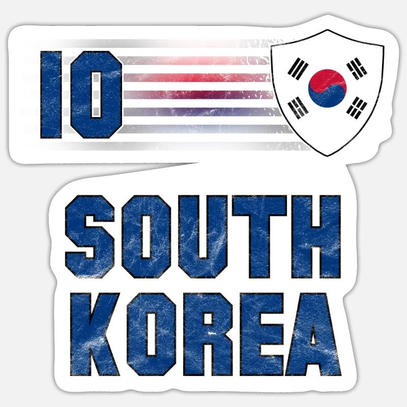 Corée du Sud Sticker taille S (10 x 10 cm)