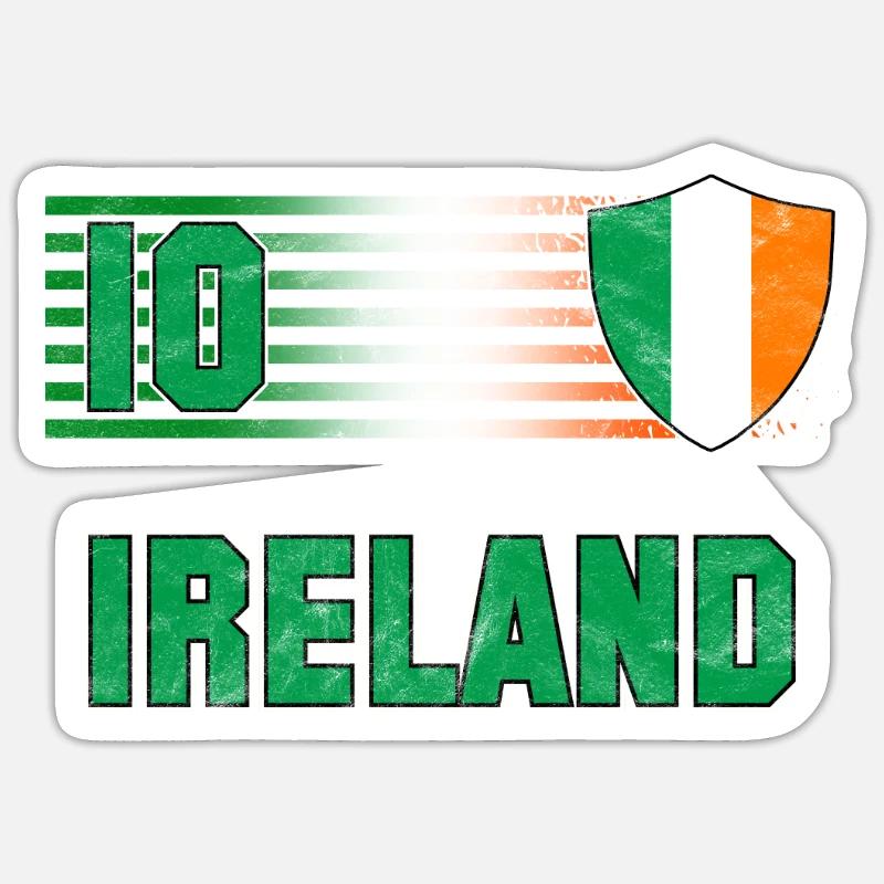 Irlande - Sticker taille S (10 x 10 cm) - blanc mat