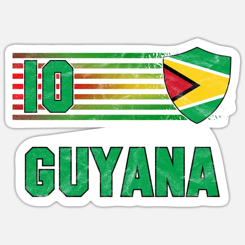 Guyana - Sticker taille S (10 x 10 cm) - blanc mat