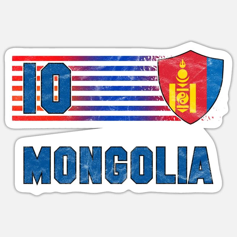 Mongolei - Sticker Größe S (10 x 10 cm) - Mattweiß