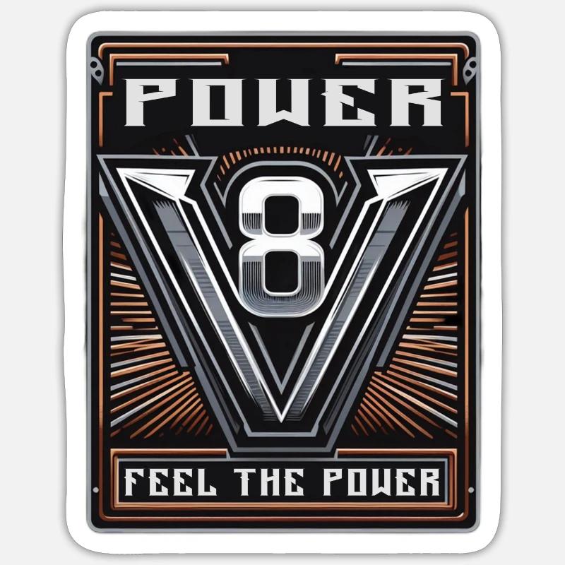 V8 - Sticker size S (10 x 10 cm) - white matte