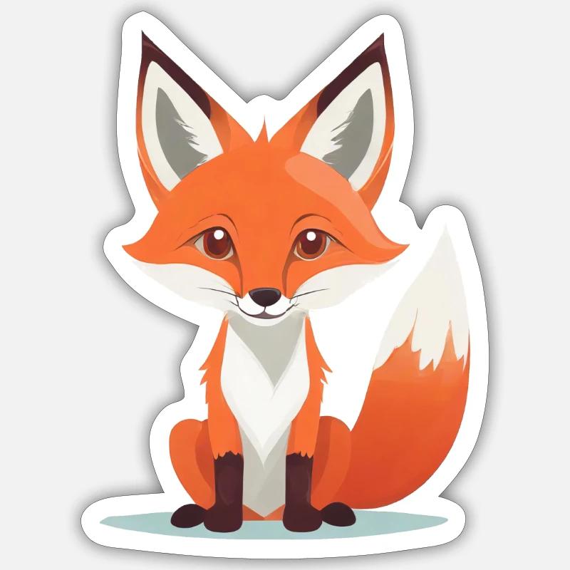 Cute Fox - Sticker size S (10 x 10 cm) - white matte