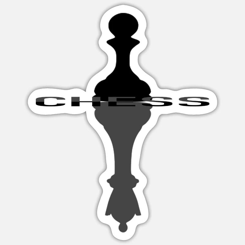 Échecs - Sticker taille S (10 x 10 cm) - blanc mat