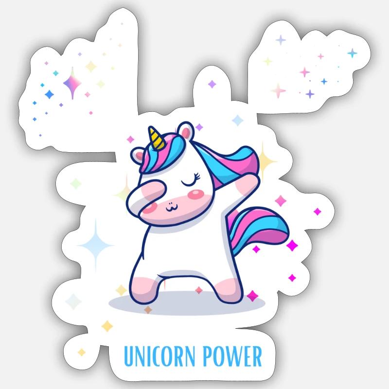 Unicorn Design - Sticker Größe S (10 x 10 cm) - Mattweiß