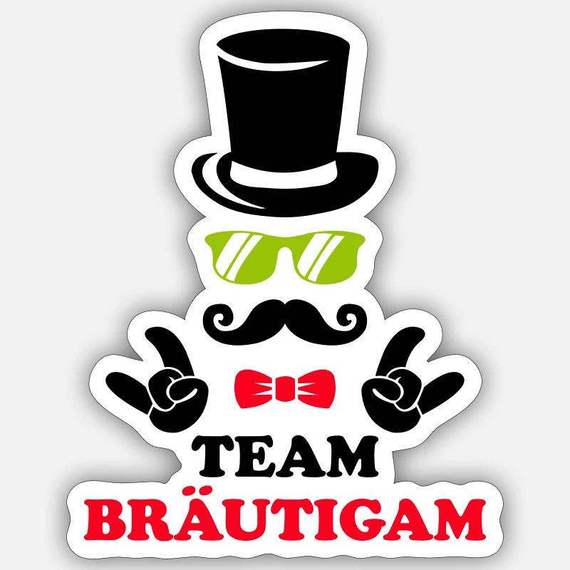 team bräutigam - Sticker Größe S (10 x 10 cm) - Mattweiß