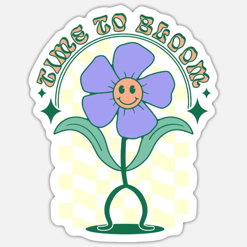 time to bloom - Sticker Größe S (10 x 10 cm) - Mattweiß