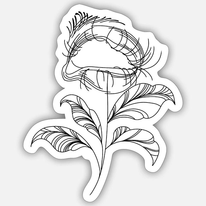 Fleur - Sticker taille S (10 x 10 cm) - blanc mat