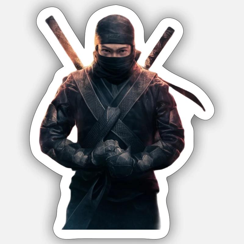 Ninja avec des épées Sticker taille S (10 x 10 cm)