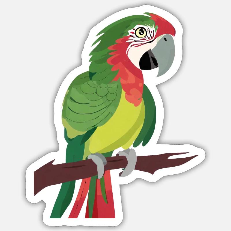 Papagei - Sticker Größe S (10 x 10 cm) - Mattweiß