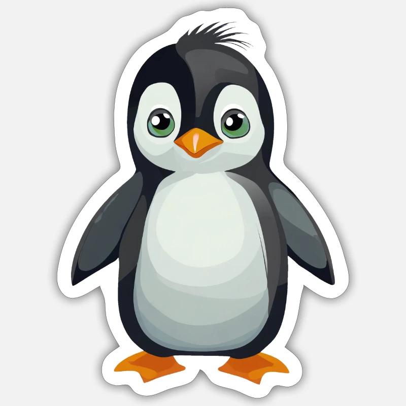 Pinguin - Sticker Größe S (10 x 10 cm) - Mattweiß