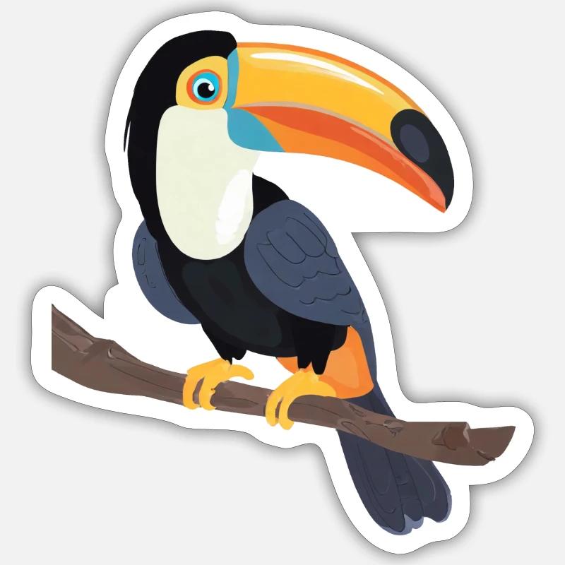 Toucan - Sticker size S (10 x 10 cm) - white matte