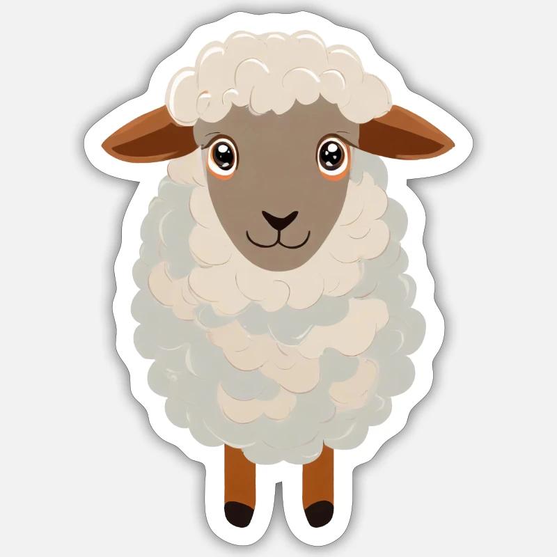 Mouton - Sticker taille S (10 x 10 cm) - blanc mat