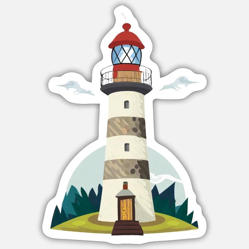 Phare - Sticker taille S (10 x 10 cm) - blanc mat