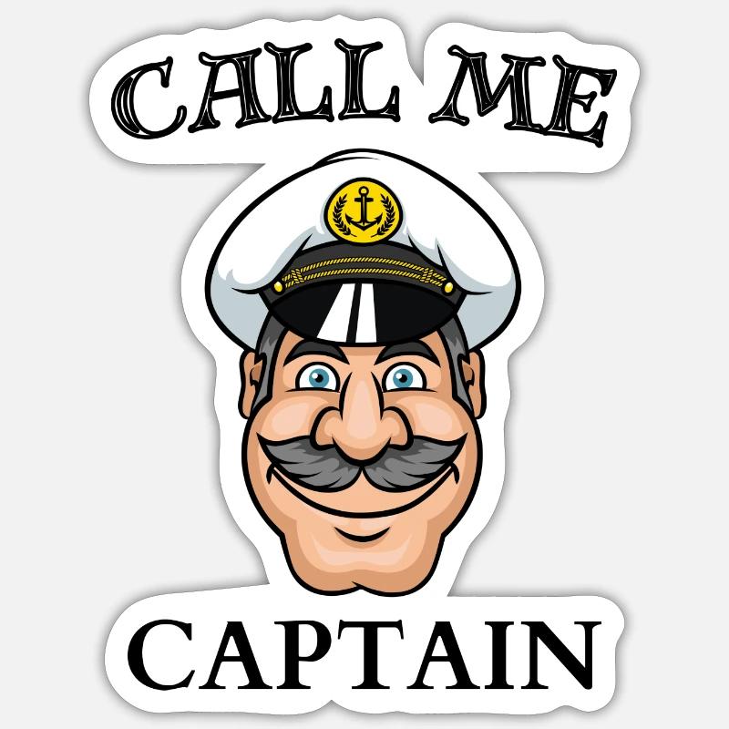 Appelez-moi le capitaine - Sticker taille S (10 x 10 cm) - blanc mat