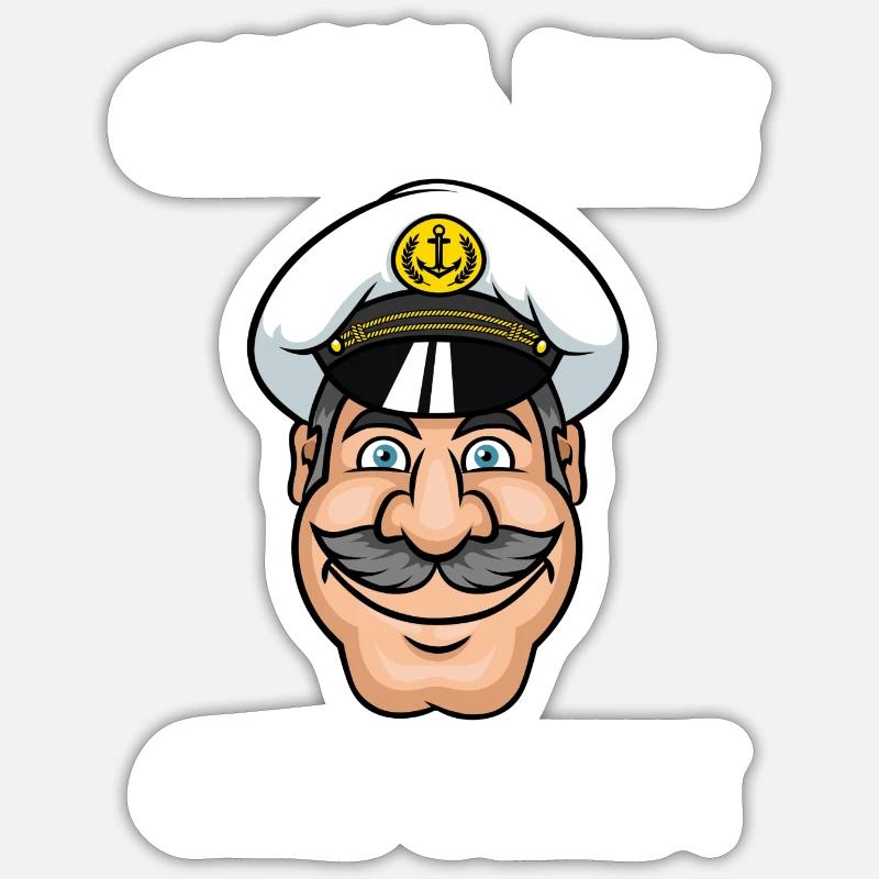 Appelez-moi le capitaine - Sticker taille S (10 x 10 cm) - blanc mat