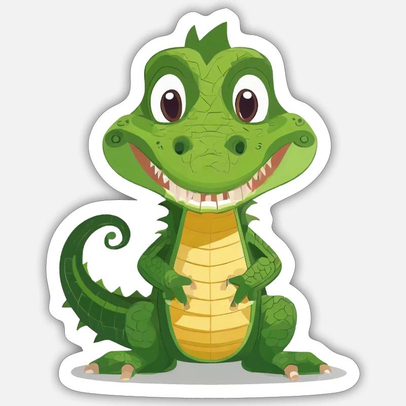 cute crocodile - Sticker size S (10 x 10 cm) - white matte