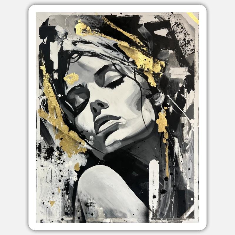 Frau no.2 - Sticker Größe S (10 x 10 cm) - Mattweiß